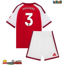 Camisa de Futebol Arsenal Cristhian Mosquera #3 Equipamento Principal Infantil 2026-27 Manga Curta (+ Calças curtas)